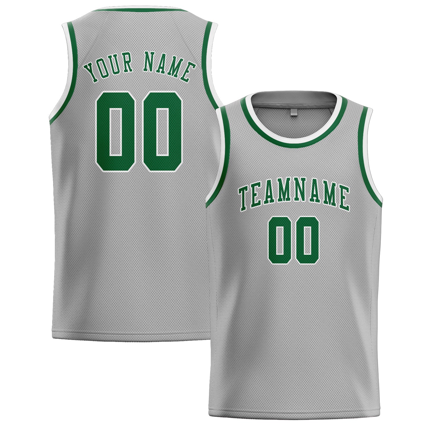 Custom Gray Green Basketball Jersey