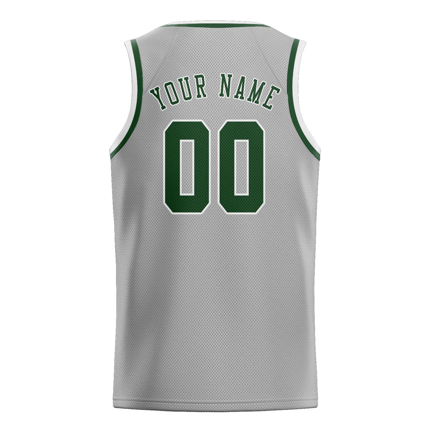 Custom Gray Dark Green Basketball Jersey