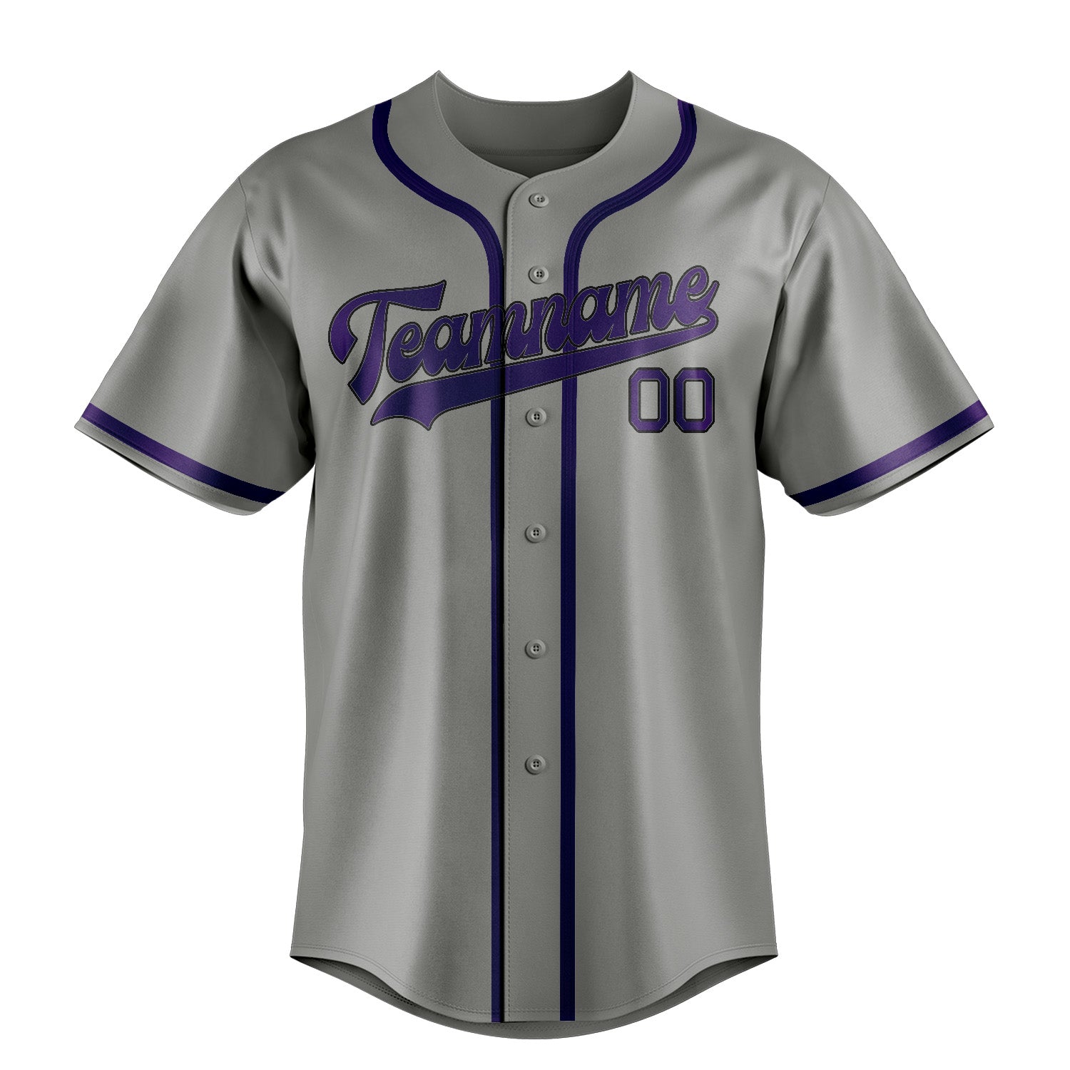 Custom Gray Purple Baseball Jersey