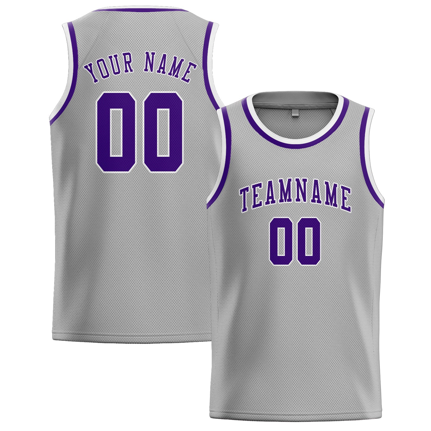 Custom Gray Purple Basketball Jersey
