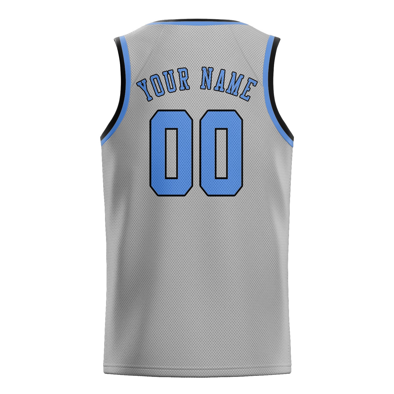 Custom Gray Light Blue Basketball Jersey