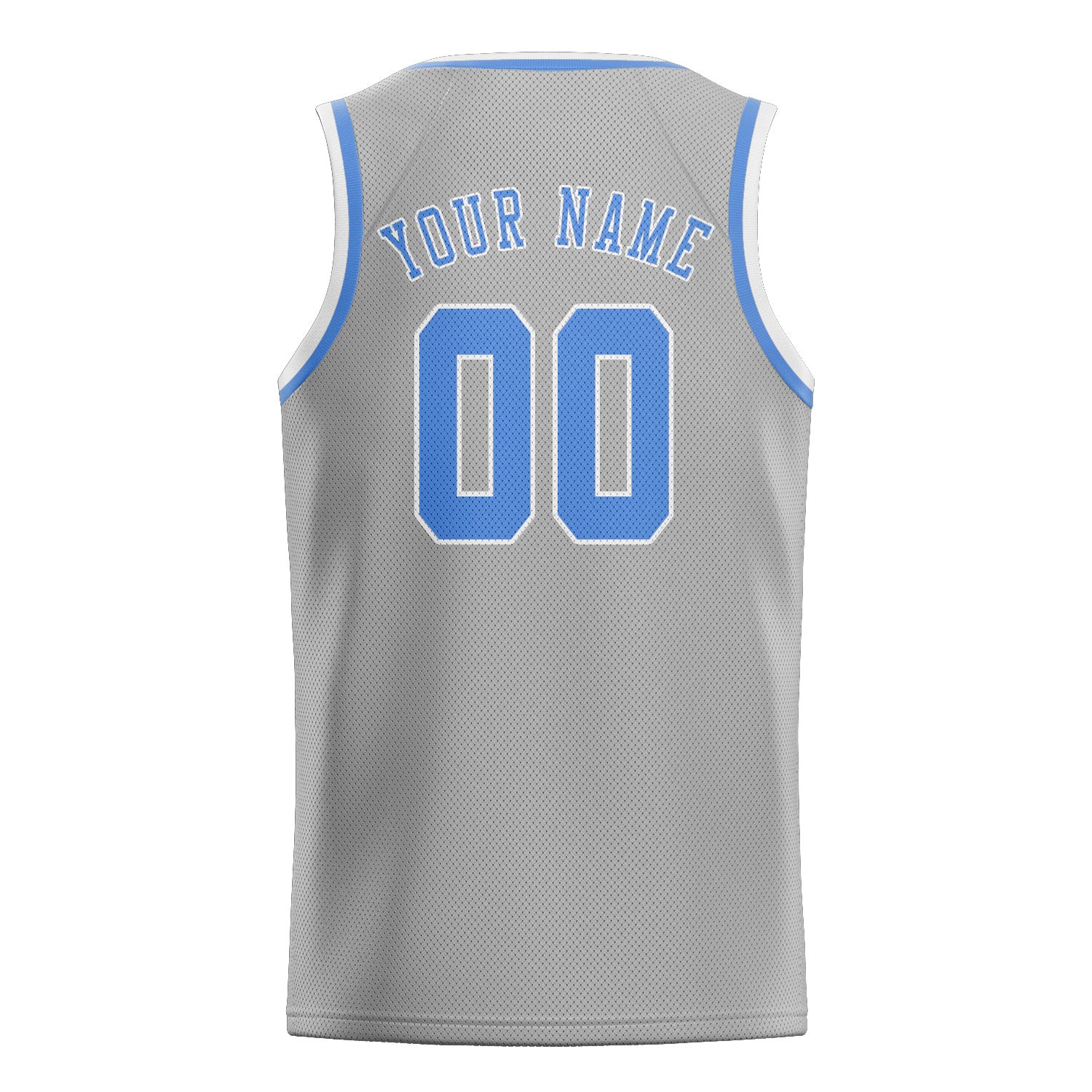 Custom Gray Light Blue Basketball Jersey
