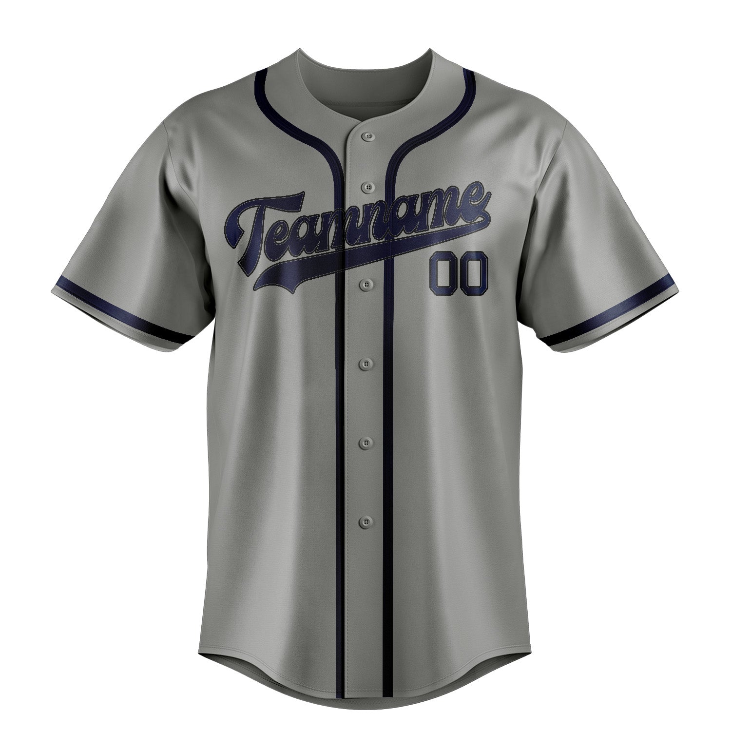 Custom Gray Blue Baseball Jersey