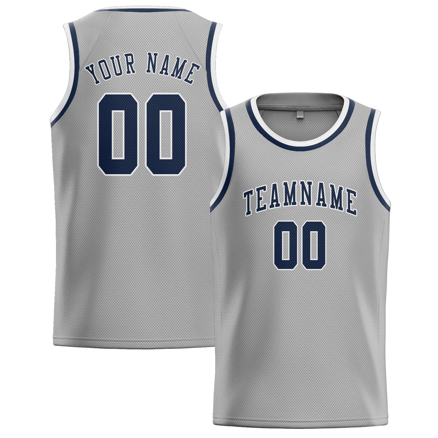 Custom Gray Blue Basketball Jersey