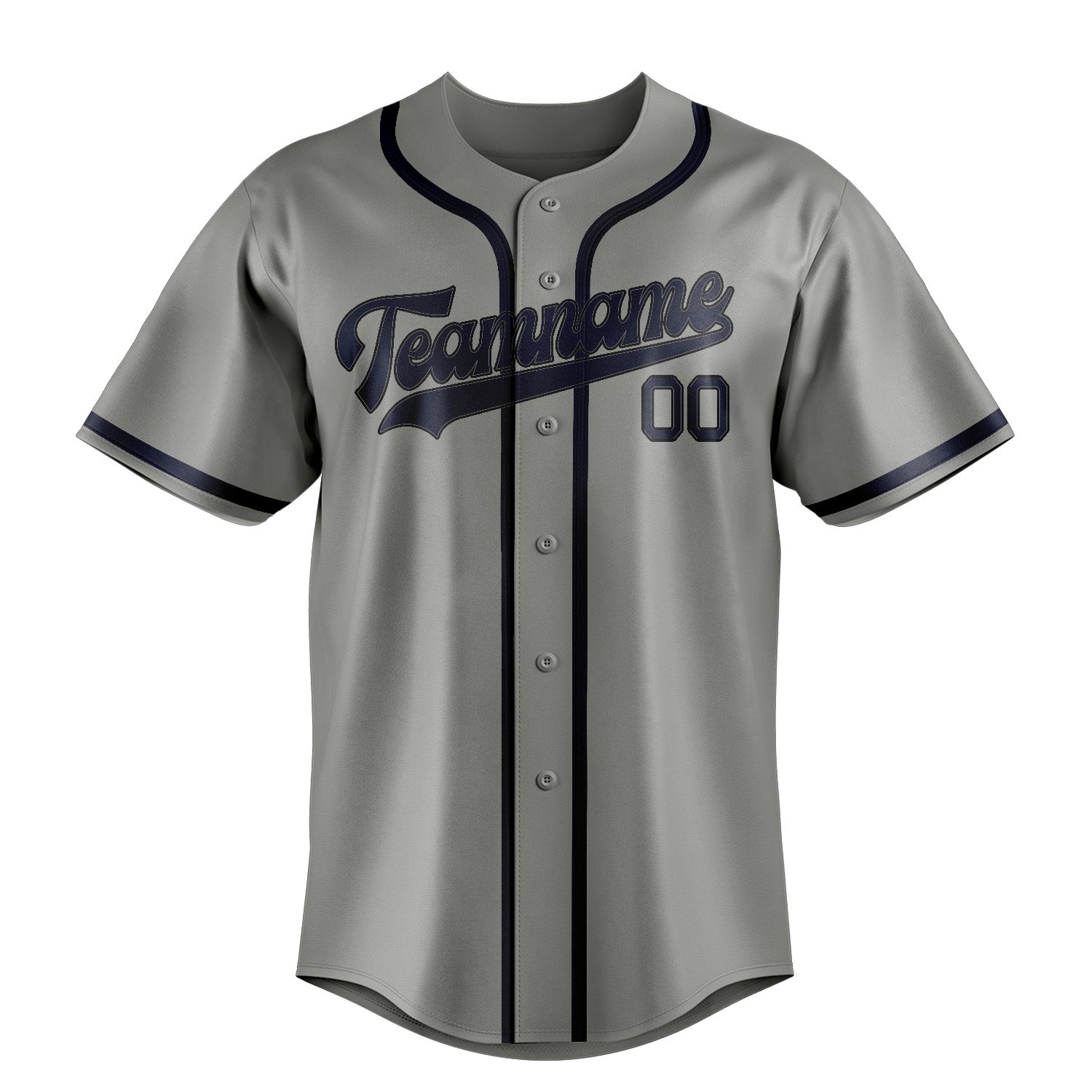 Custom Gray Navy Baseball Jersey