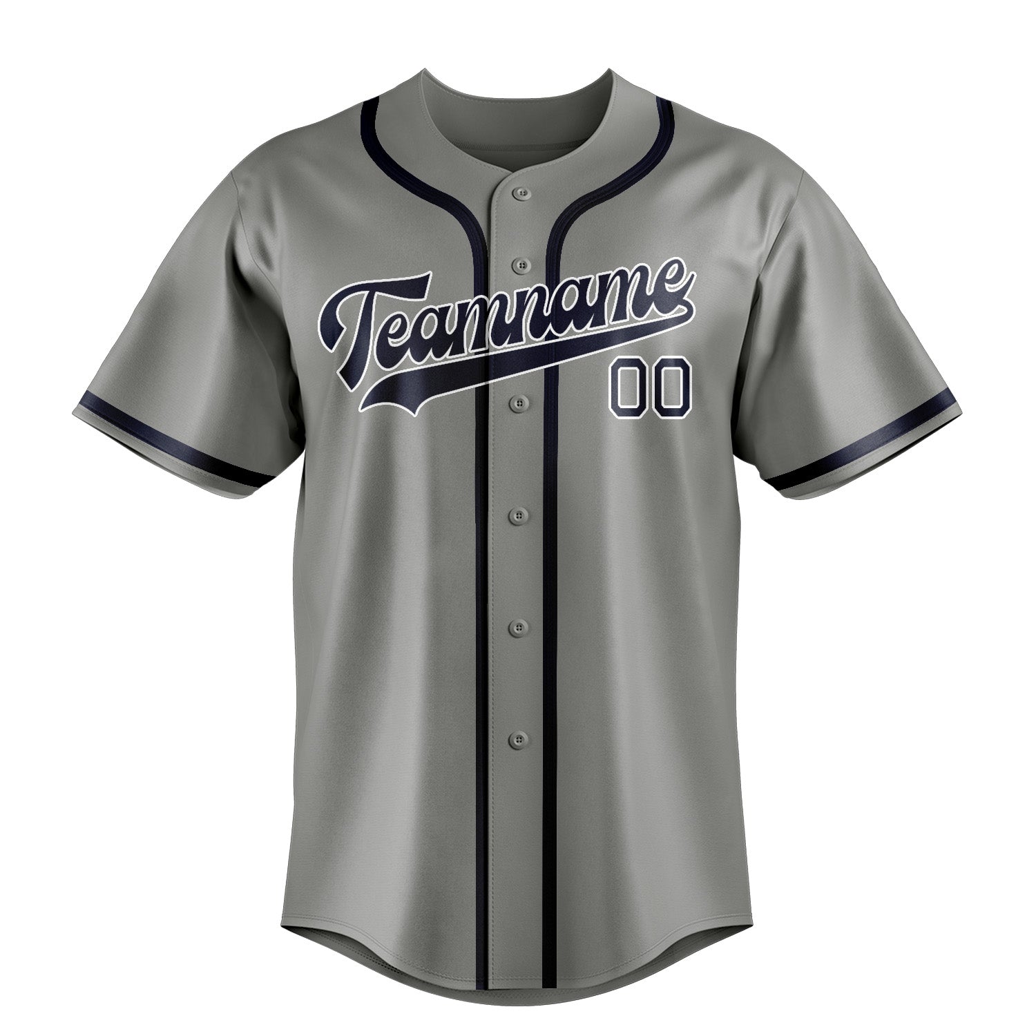 Custom Gray Navy Baseball Jersey