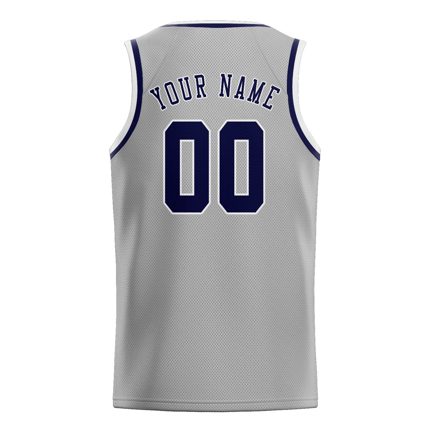 Custom Gray Navy Basketball Jersey