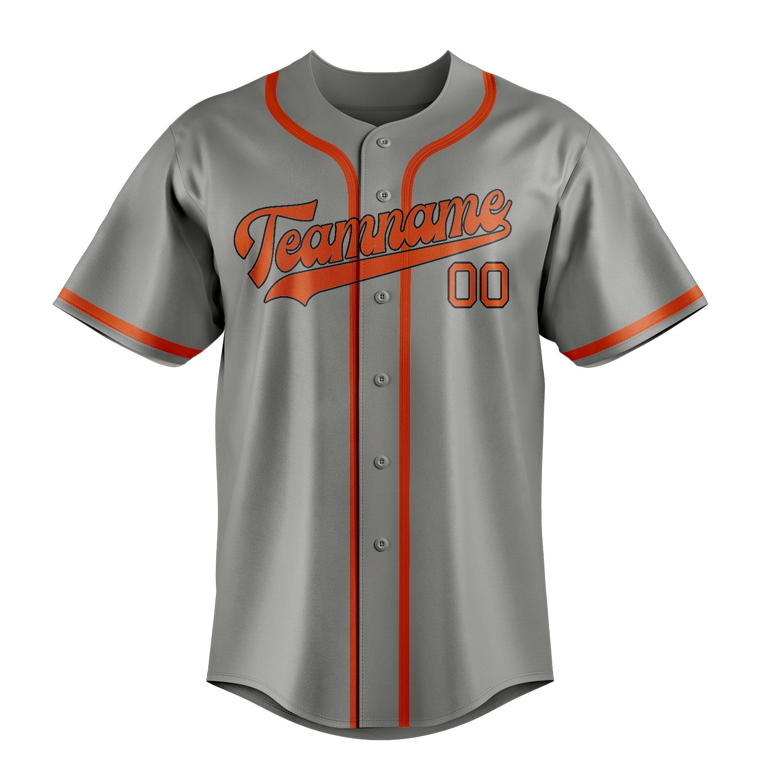 Custom Gray Orange Red Baseball Jersey