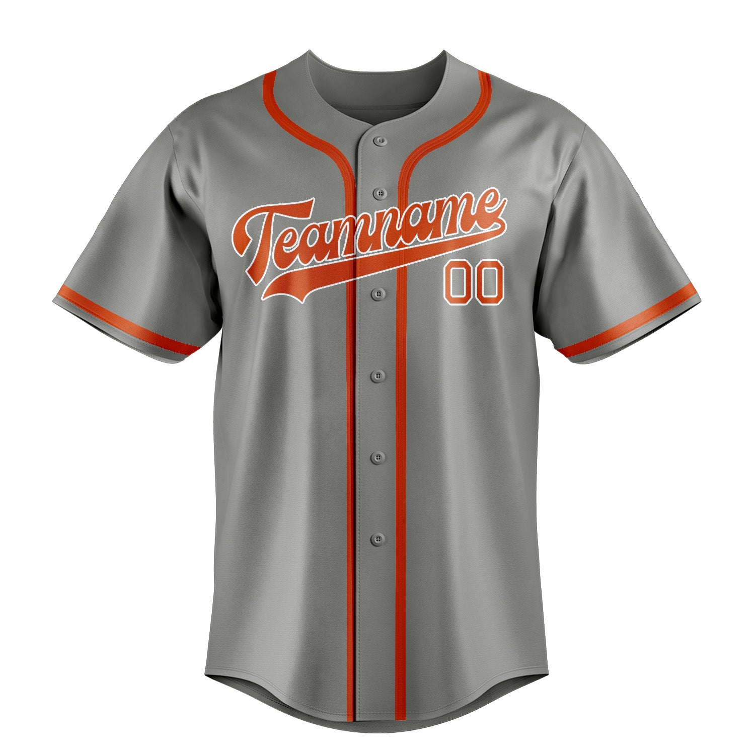 Custom Gray Orange Red Baseball Jersey