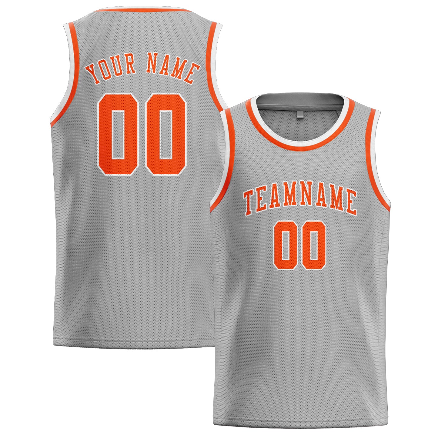 Custom Gray Orange Red Basketball Jersey