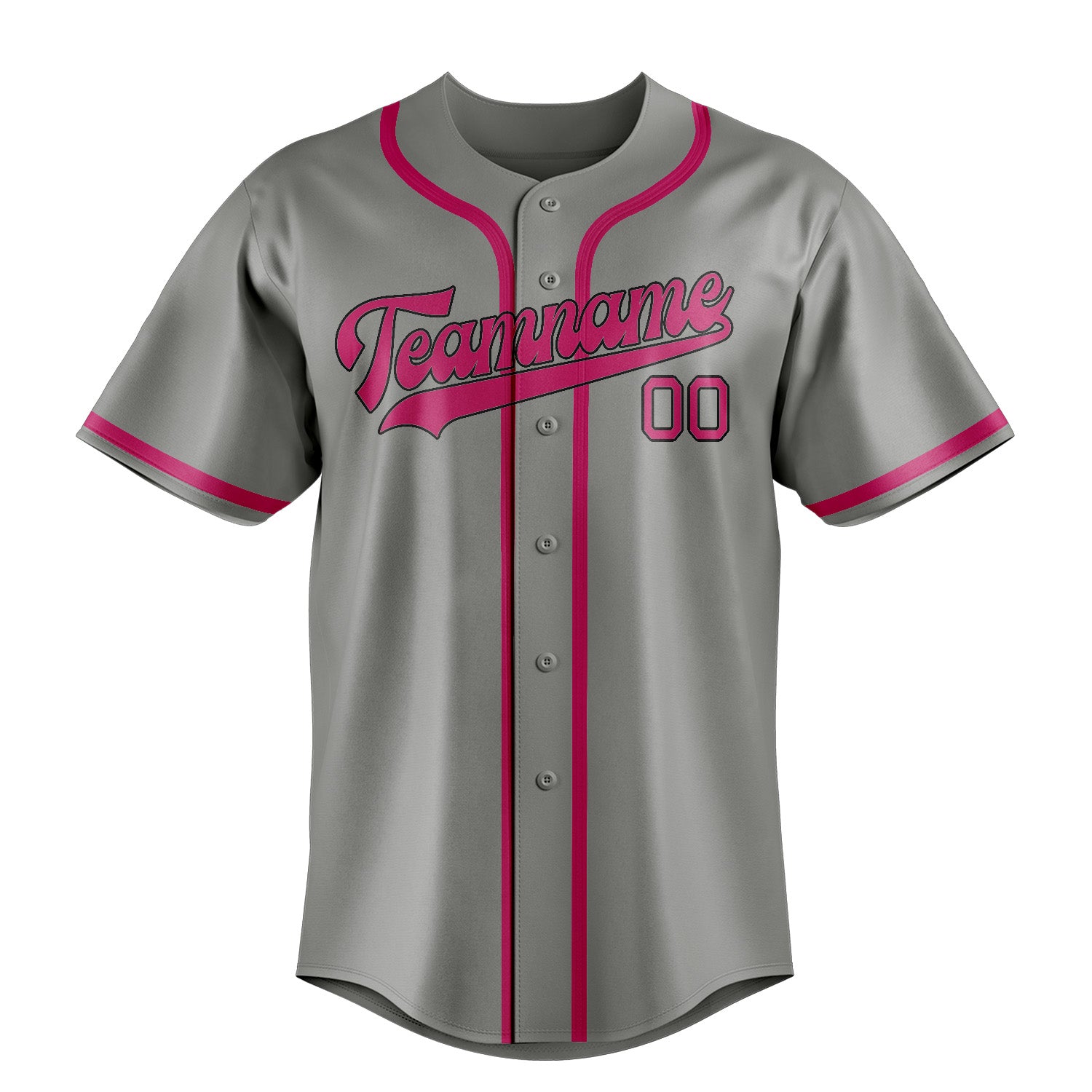 Custom Gray Pink Baseball Jersey