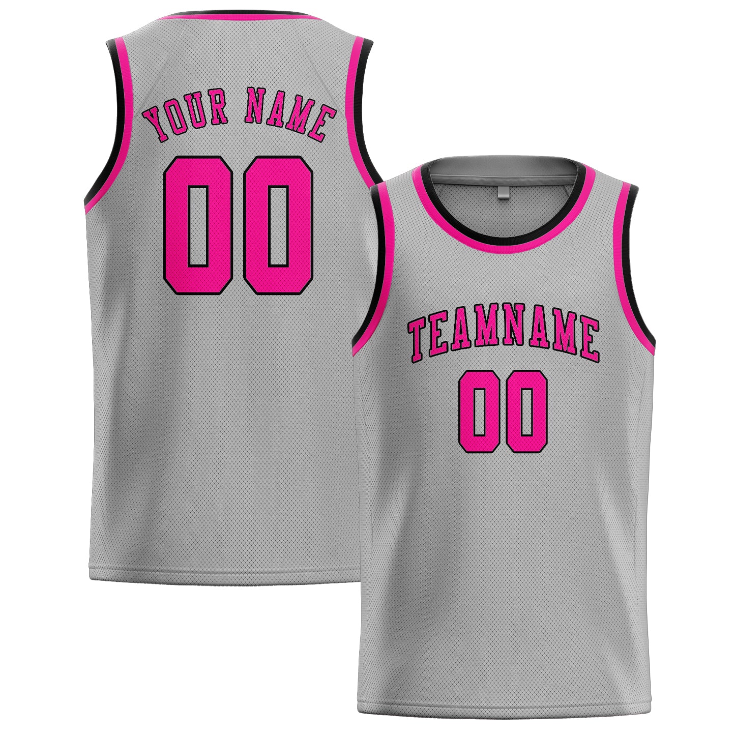 Custom Gray Pink Basketball Jersey