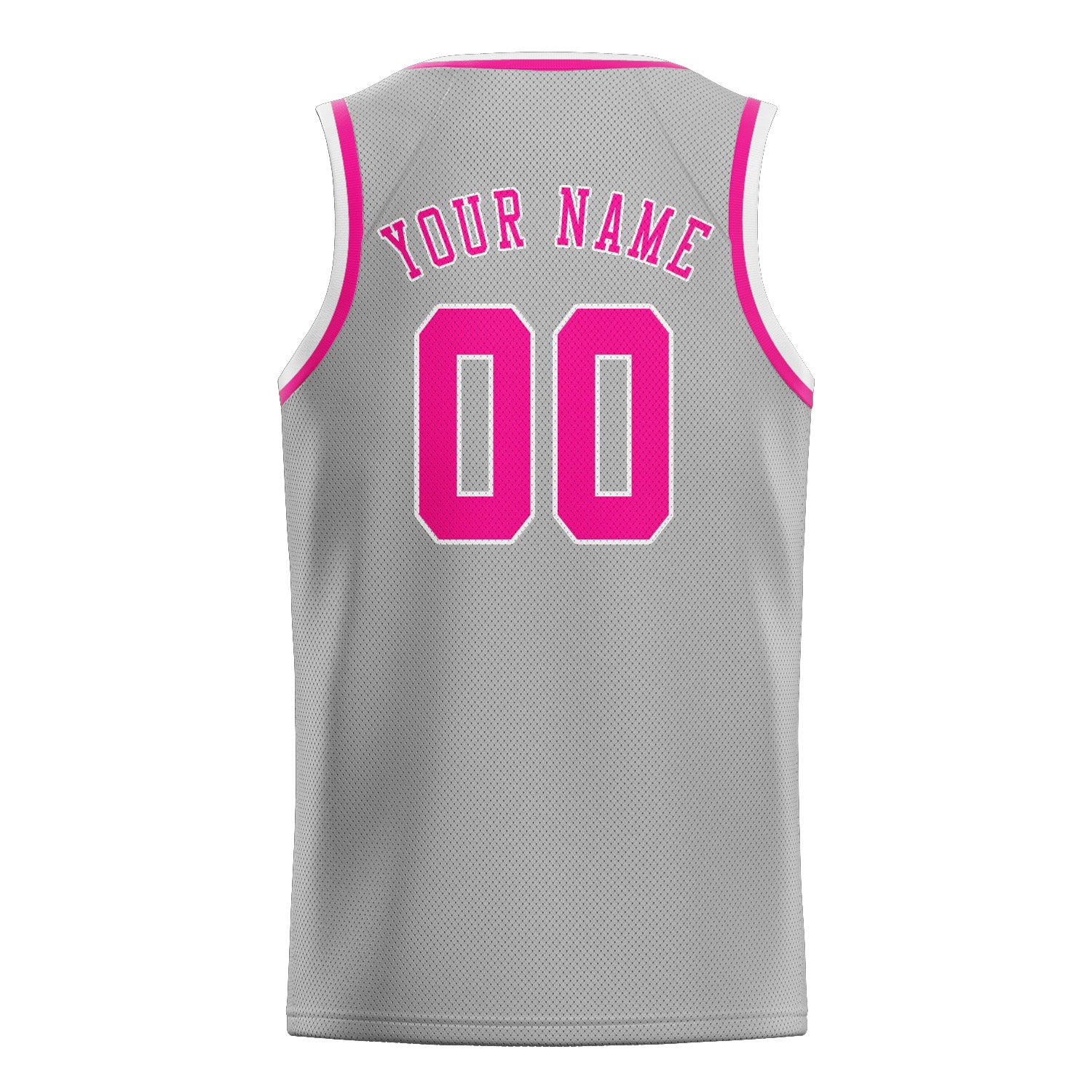 Custom Gray Pink Basketball Jersey