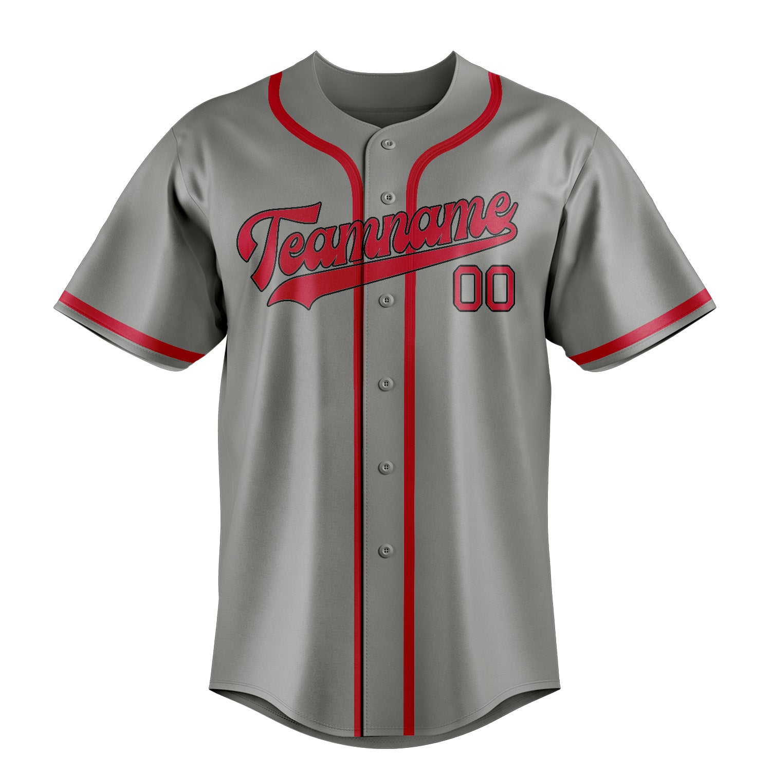 Custom Gray Red Baseball Jersey