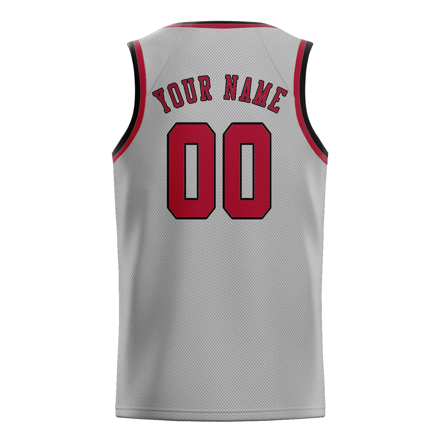Custom Gray Red Basketball Jersey