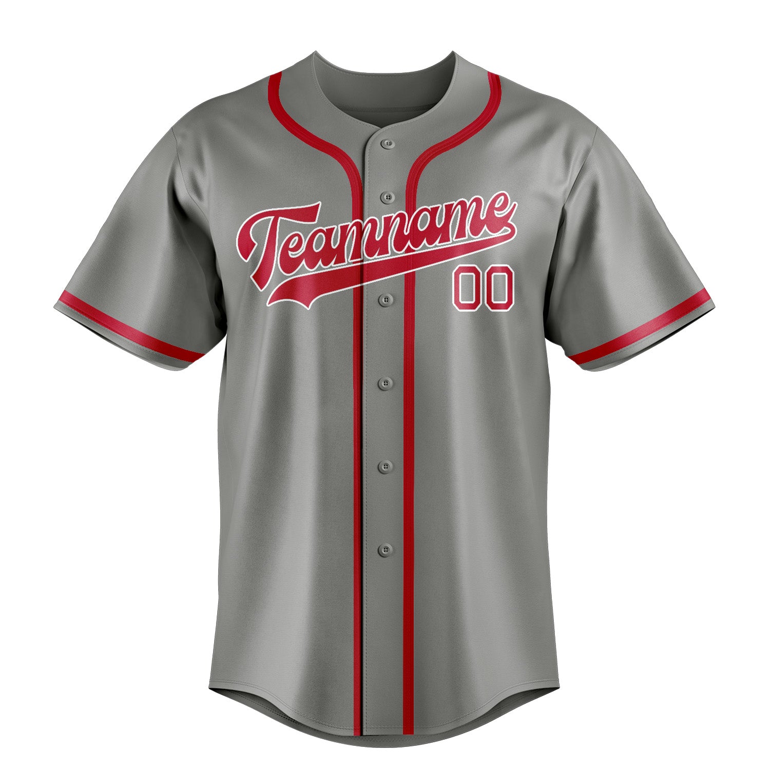 Custom Gray Red Baseball Jersey