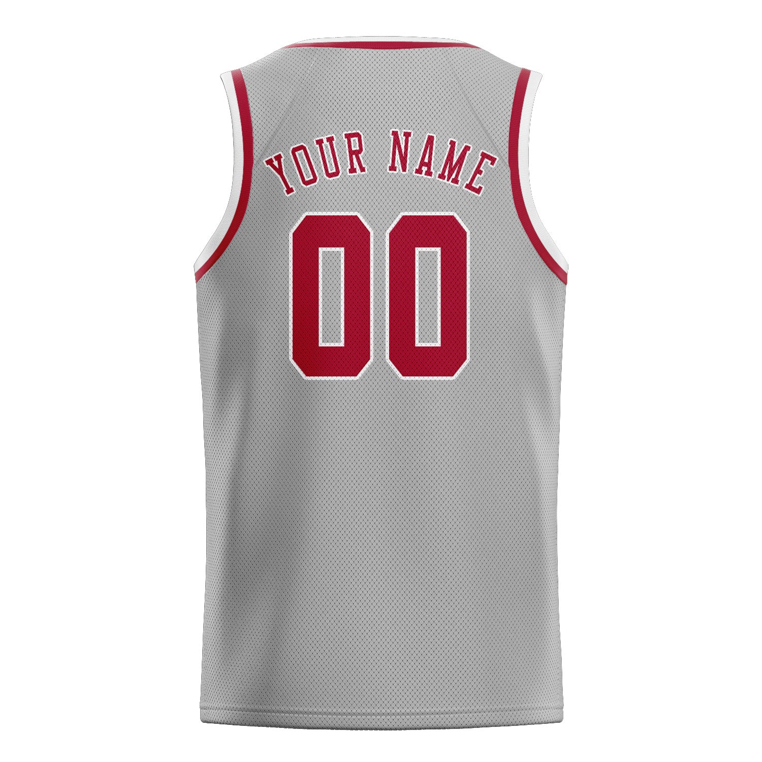 Custom Gray Red Basketball Jersey