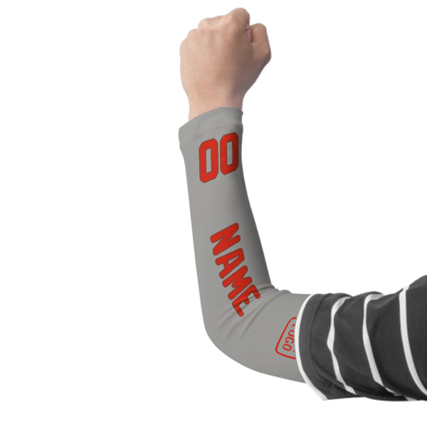 Custom Gray Orange Red Arm Sleeve