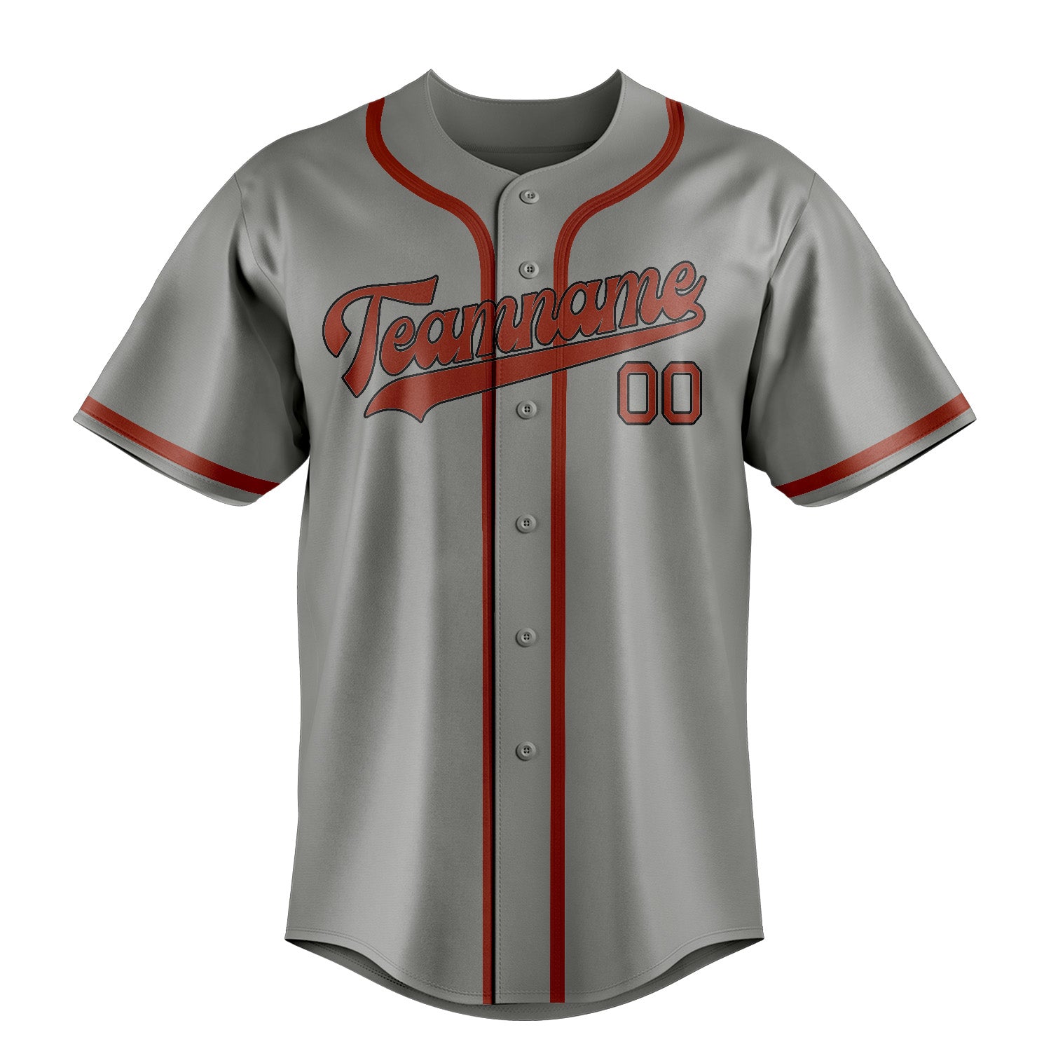 Custom Gray Coral Red Baseball Jersey