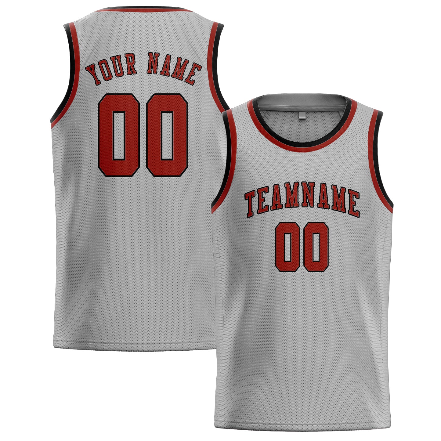 Custom Gray Coral Red Basketball Jersey