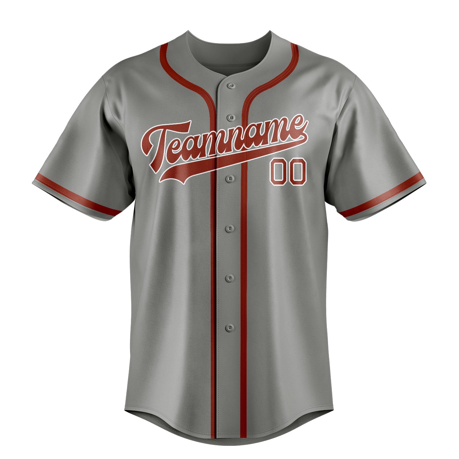 Custom Gray Coral Red Baseball Jersey