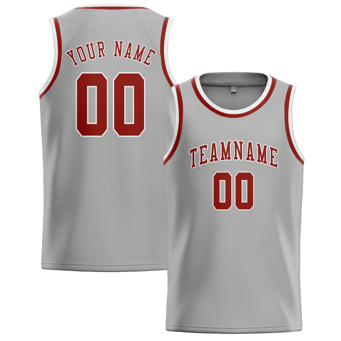 Custom Gray Coral Red Basketball Jersey