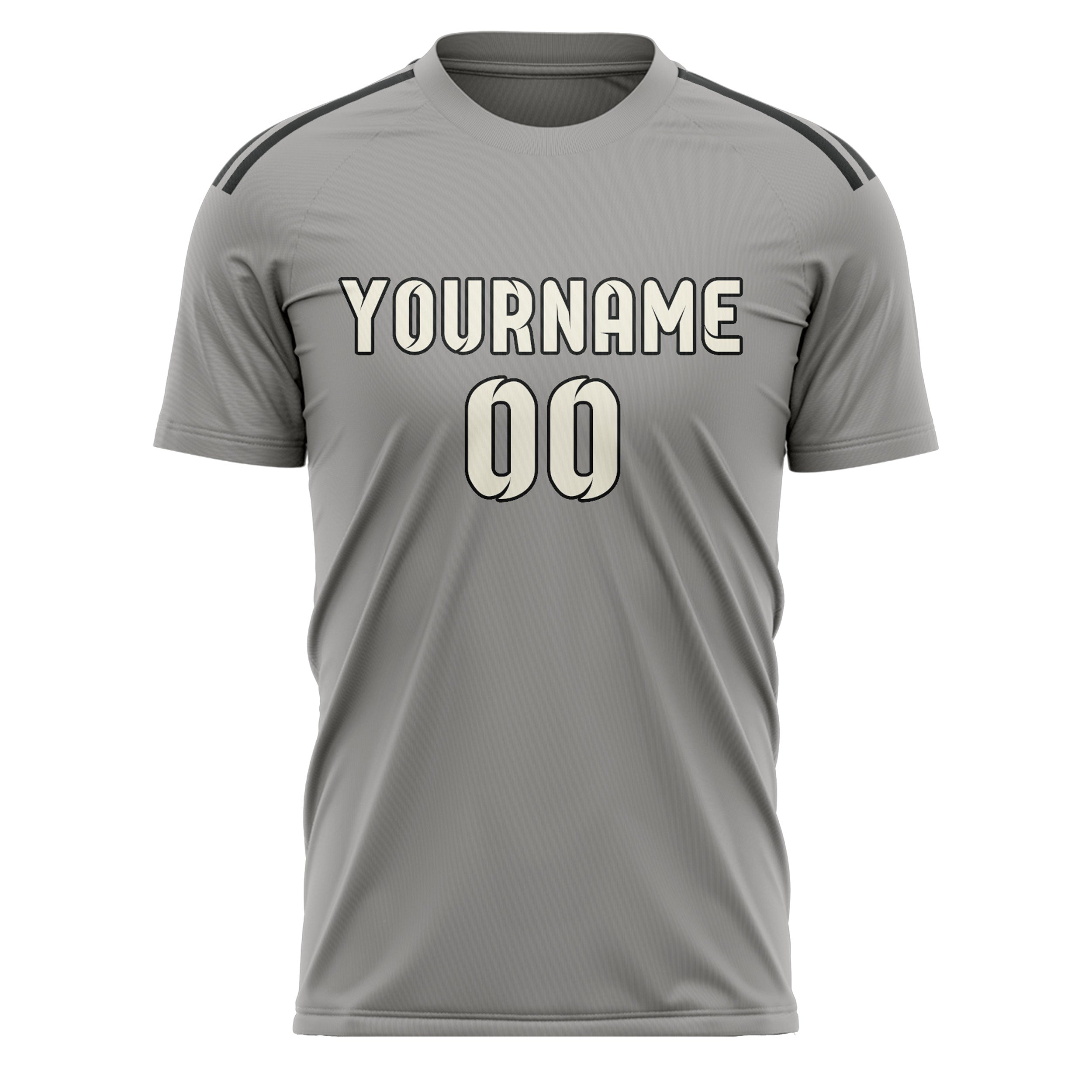 Custom Gray Cream Soccer Jersey