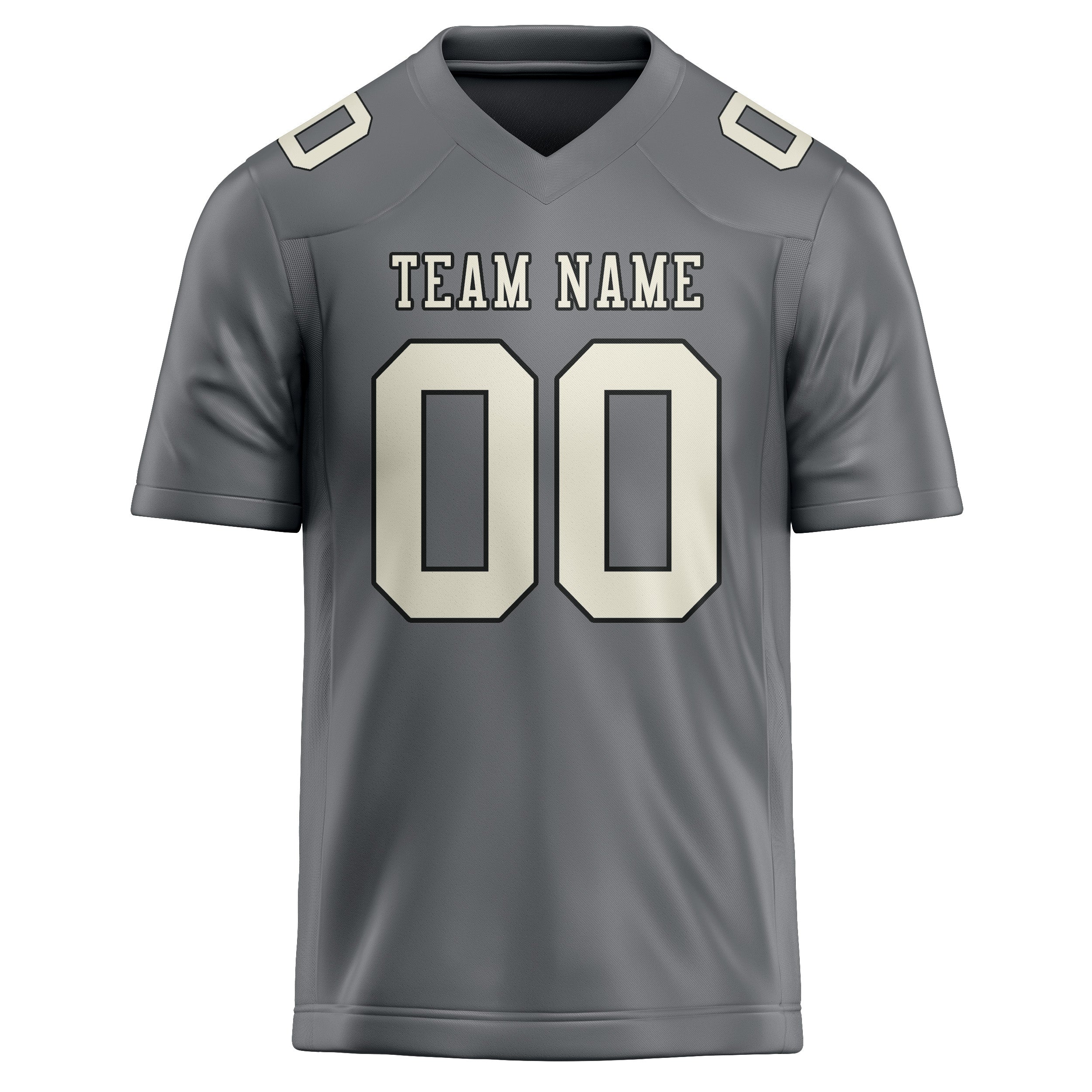 Custom Gray Cream Football Jersey