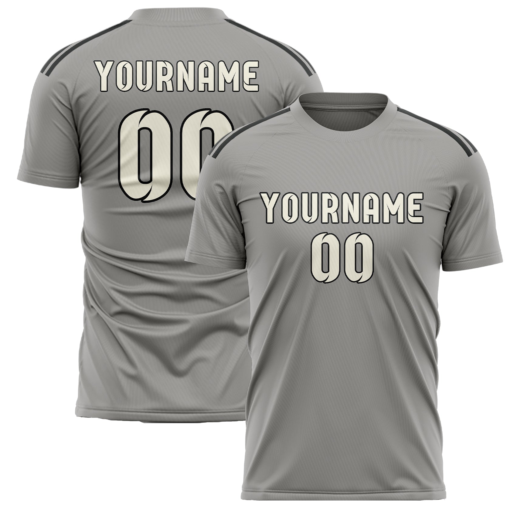 Custom Gray Cream Soccer Jersey