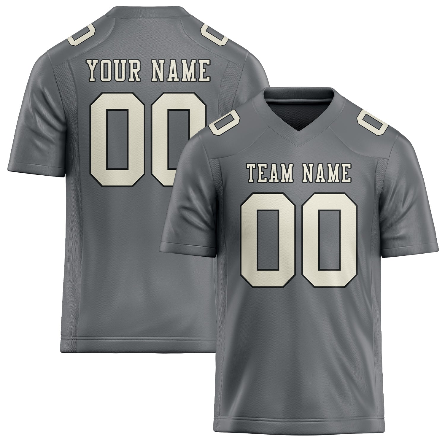 Custom Gray Cream Football Jersey