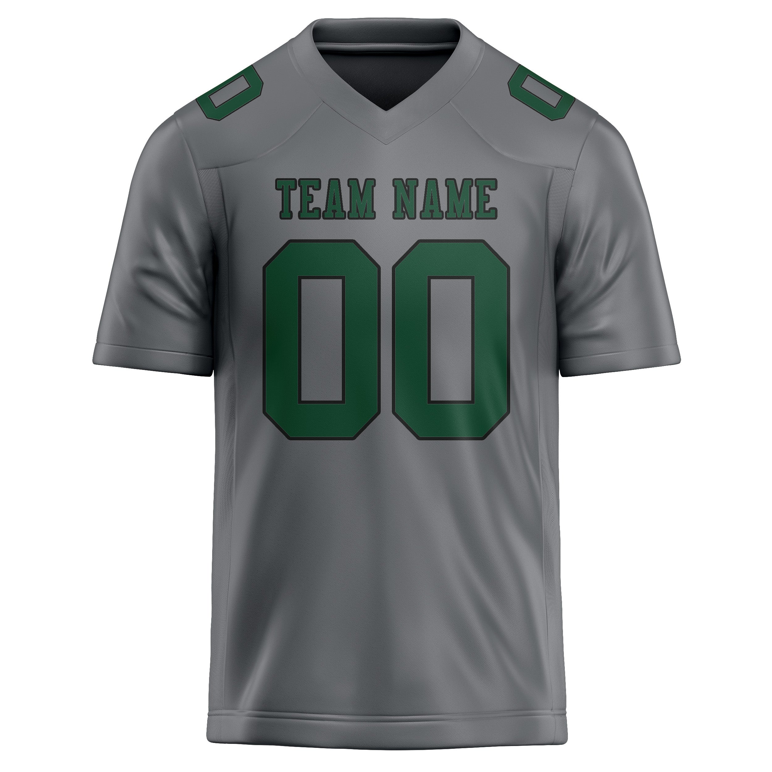 Custom Gray Green Football Jersey