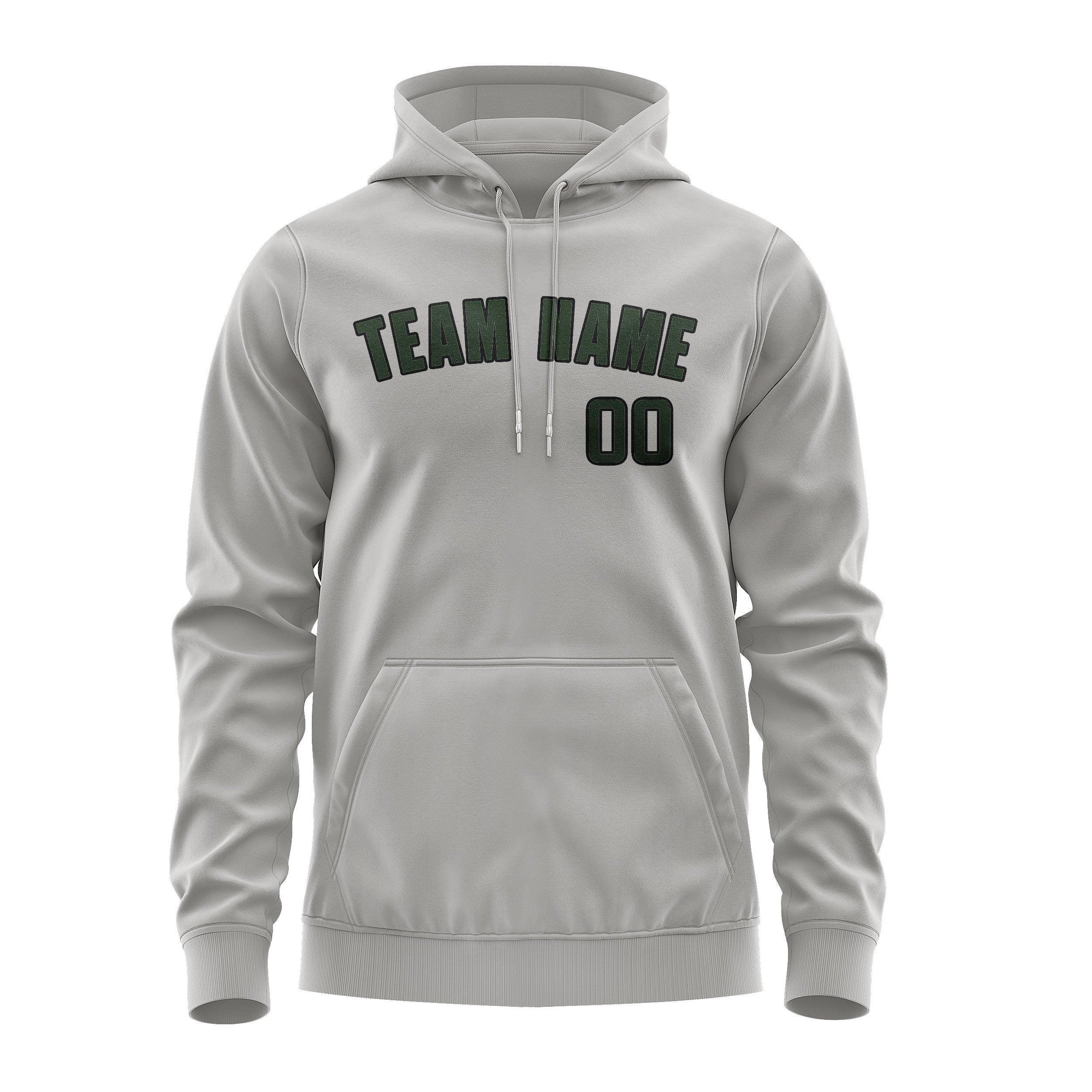 Custom Gray Dark Green Hoodie