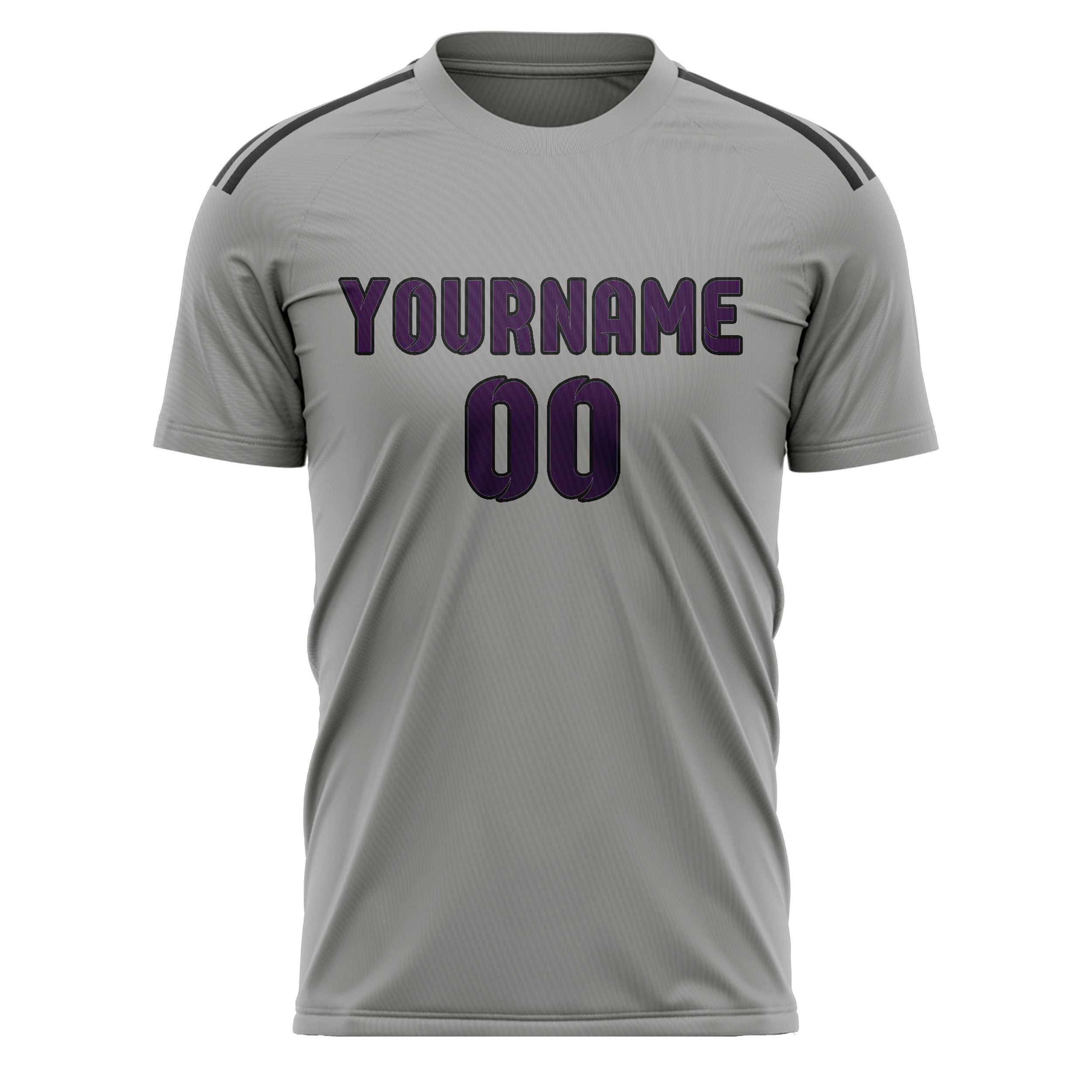 Custom Gray Purple Soccer Jersey