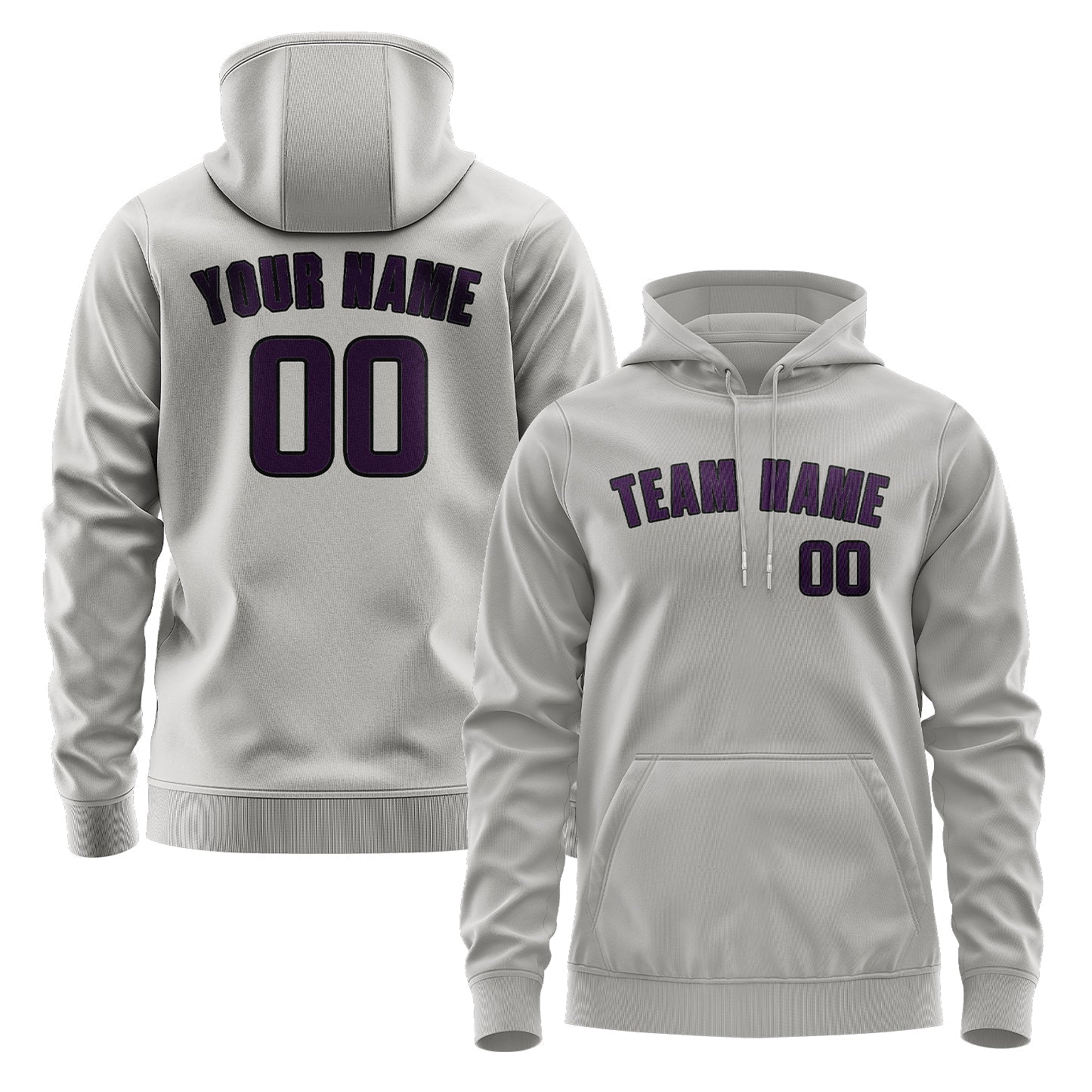 Custom Gray Purple Hoodie