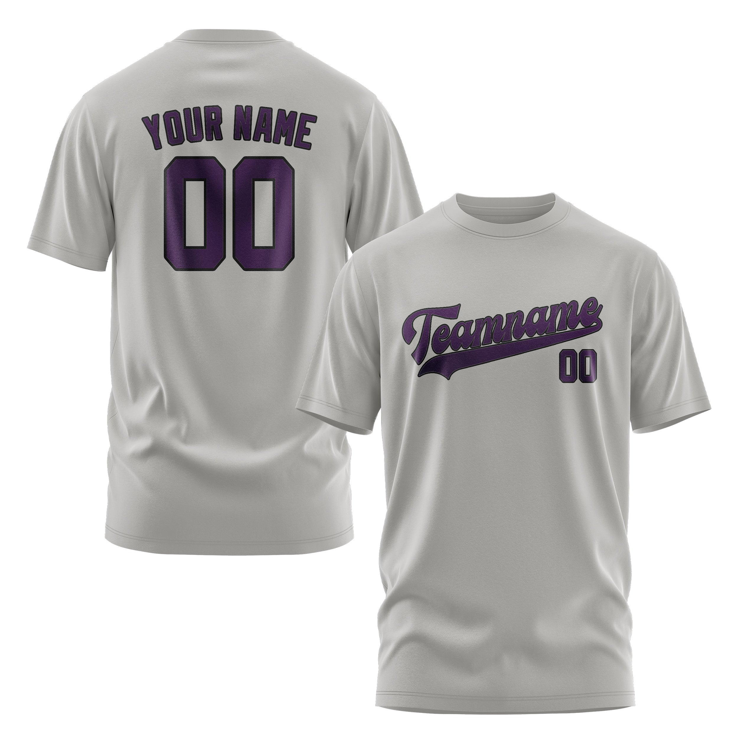 Custom Gray Purple T-Shirt