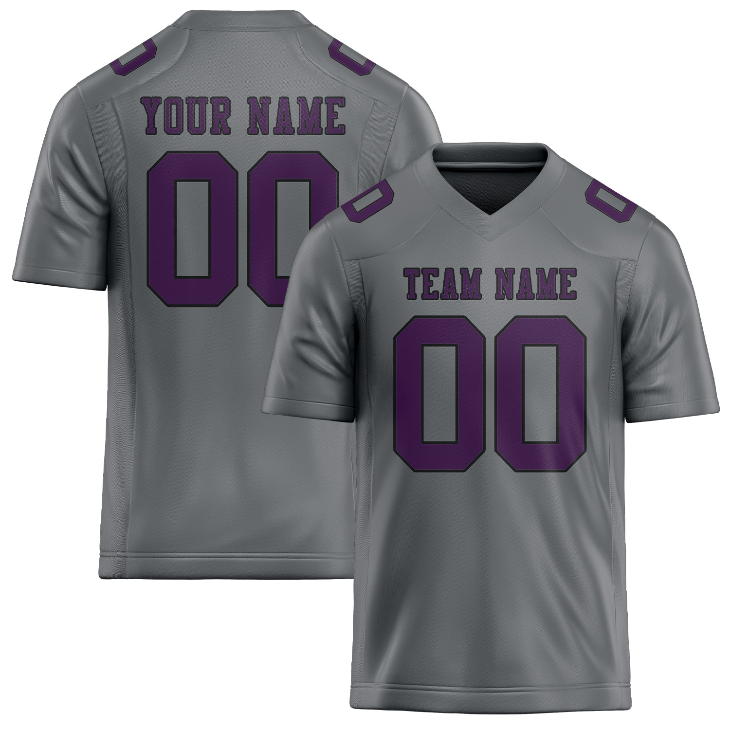 Custom Gray Purple Football Jersey