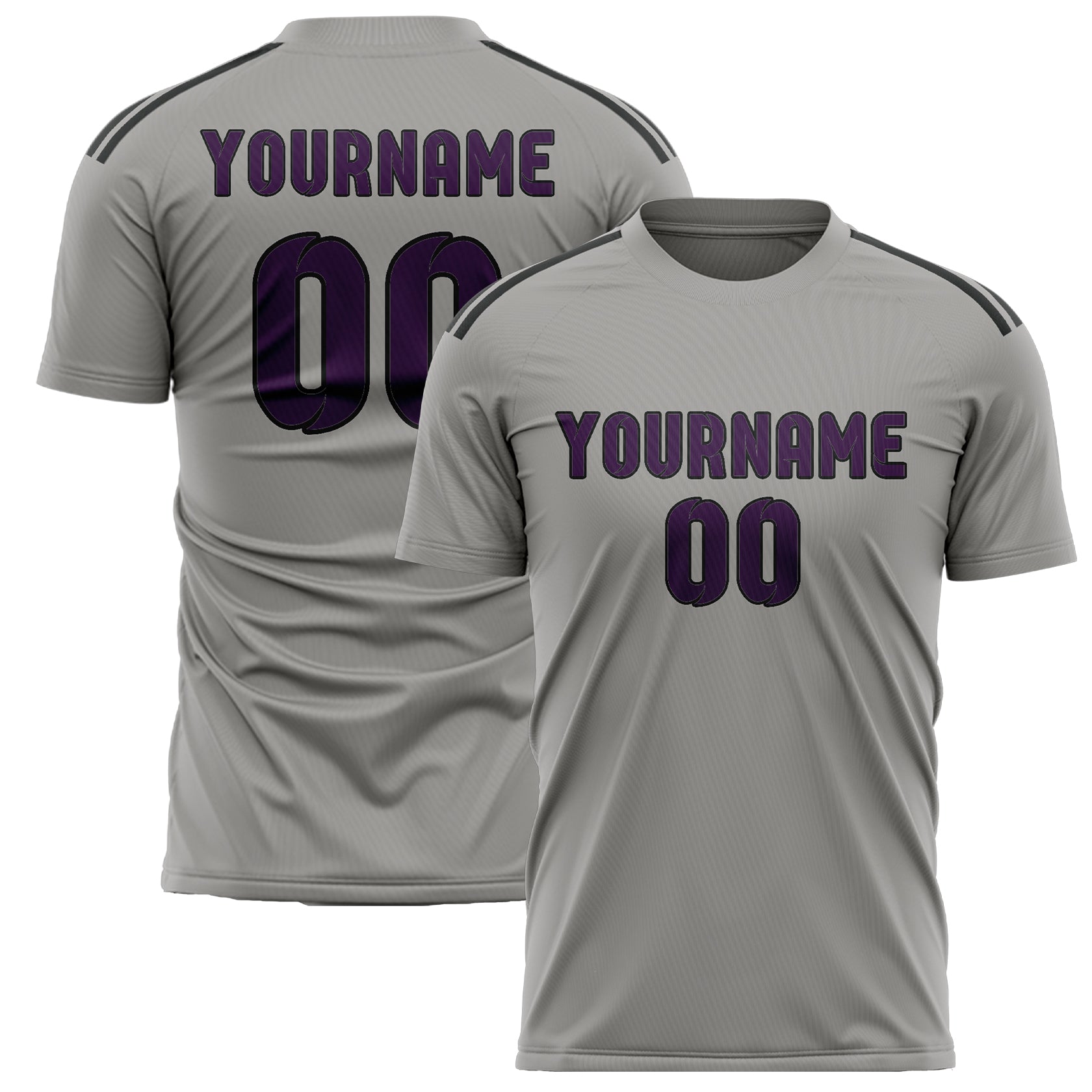 Custom Gray Purple Soccer Jersey