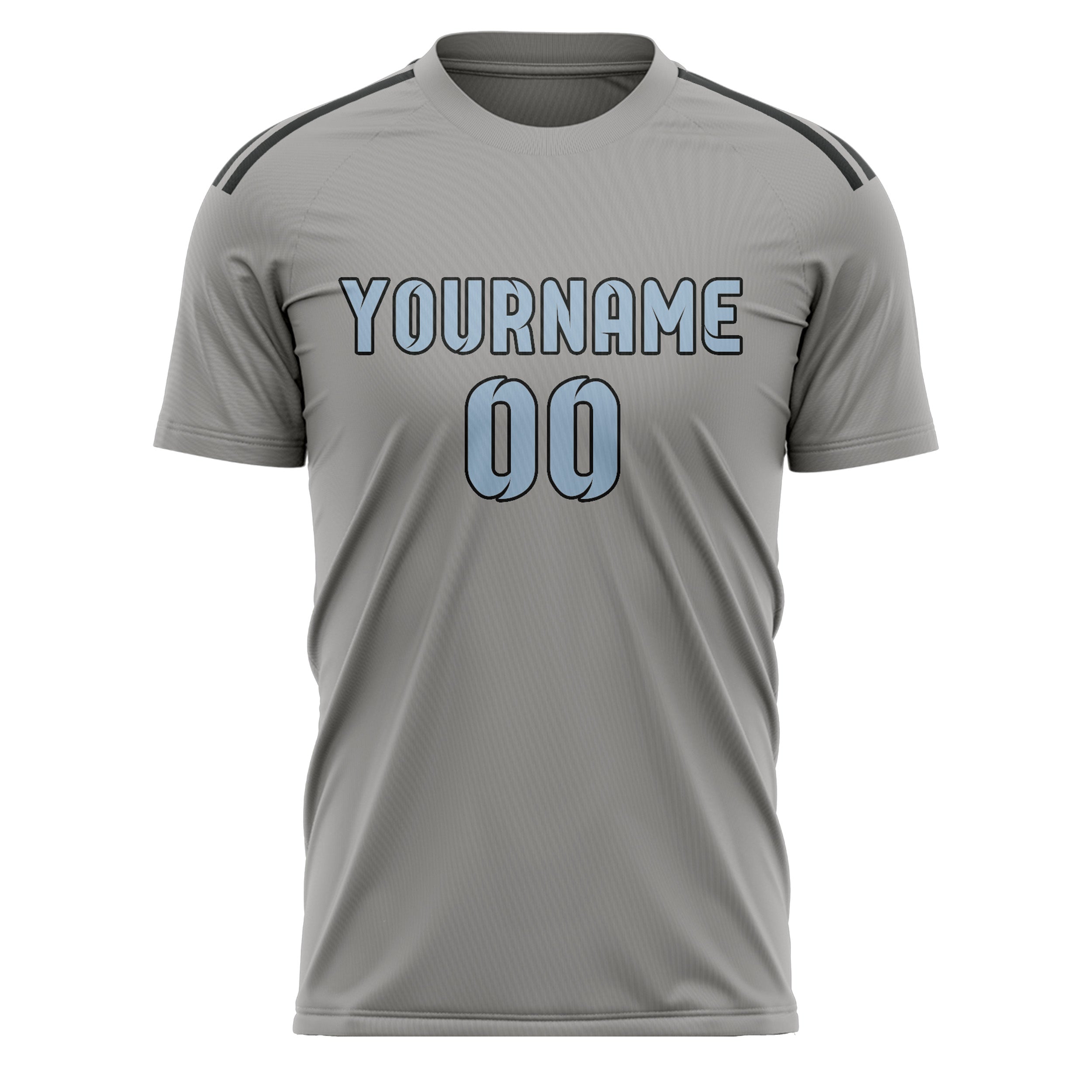Custom Gray Light Blue Soccer Jersey
