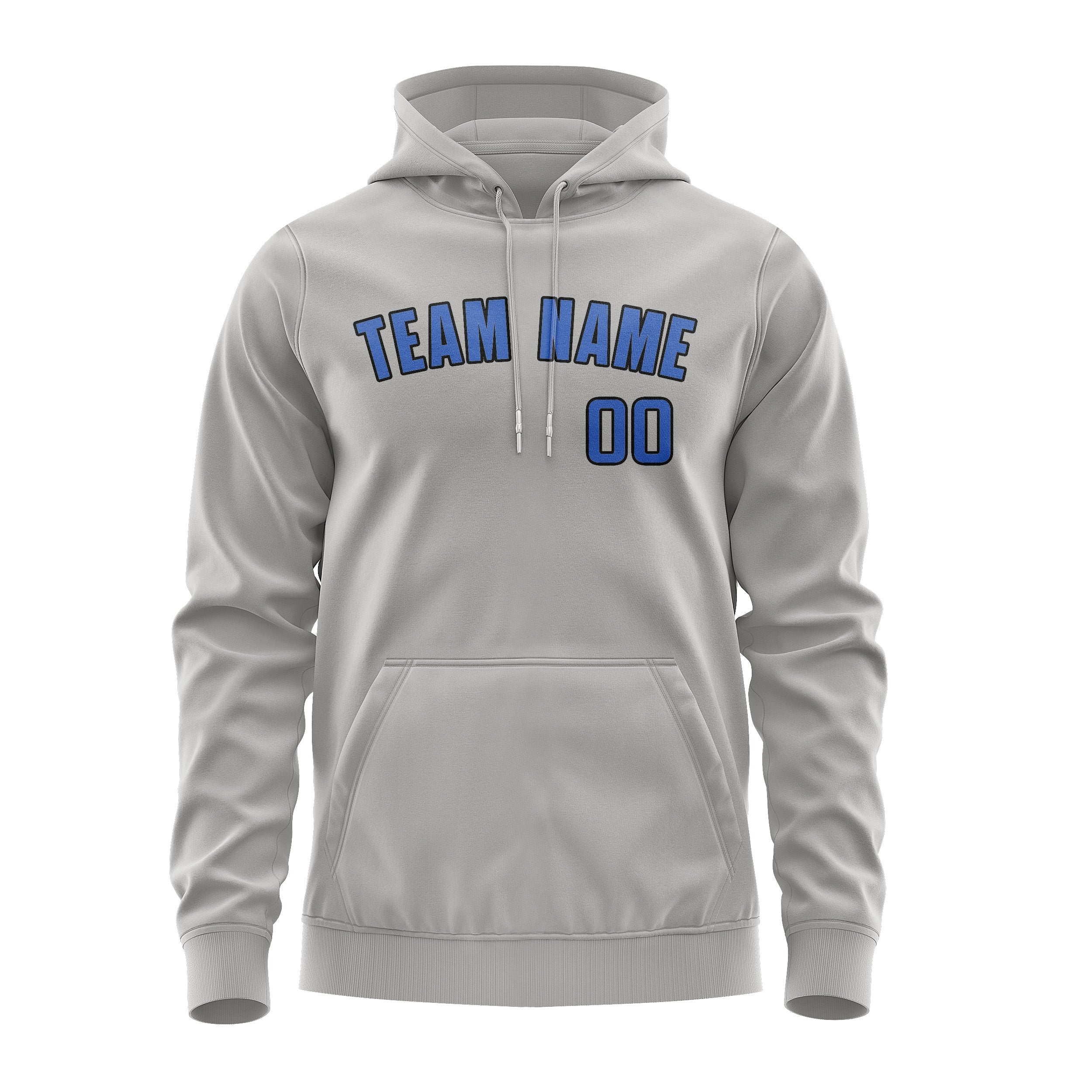 Custom Gray Sky Blue Hoodie