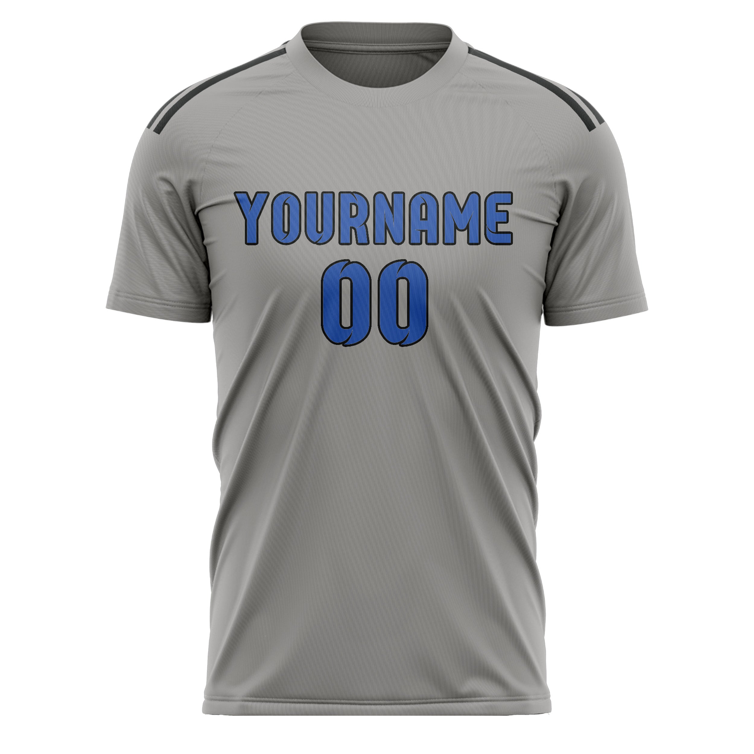 Custom Gray Sky Blue Soccer Jersey