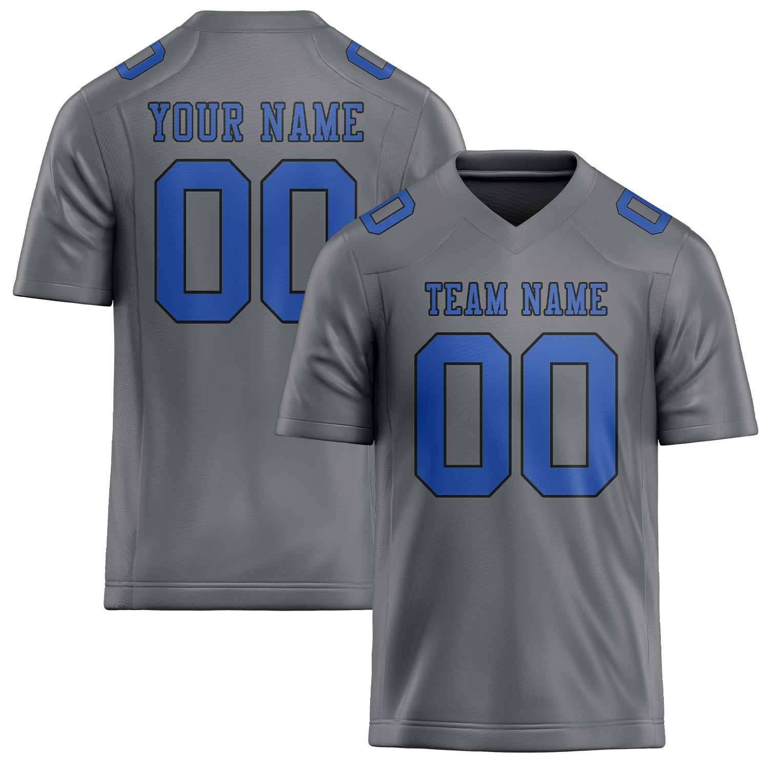 Custom Gray Sky Blue Football Jersey