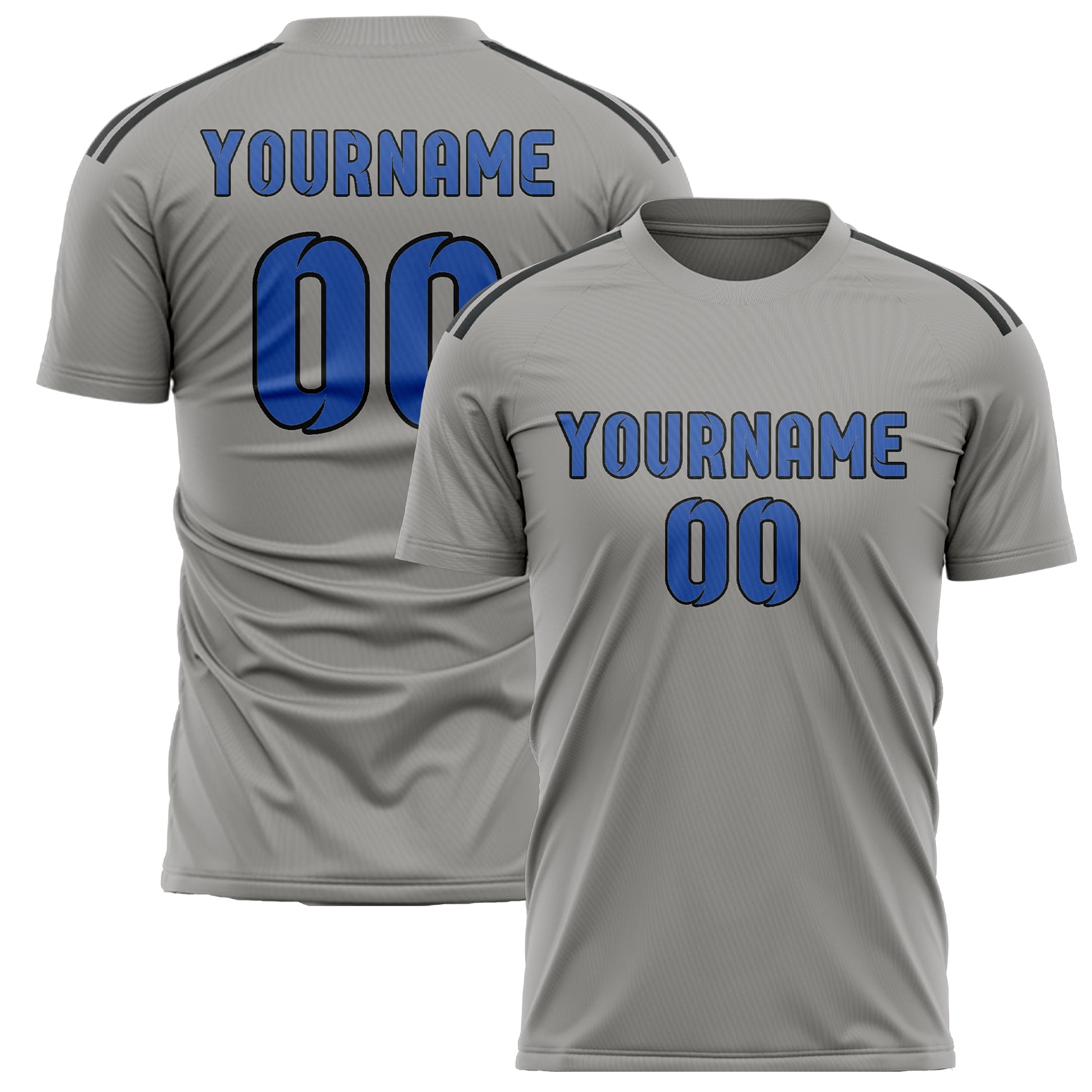 Custom Gray Sky Blue Soccer Jersey
