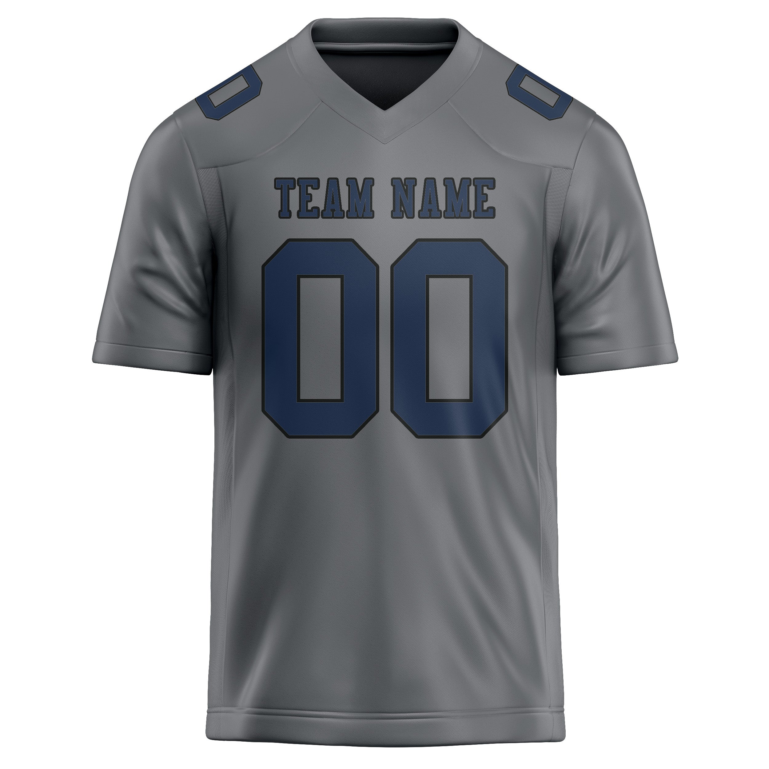 Custom Gray Blue Football Jersey