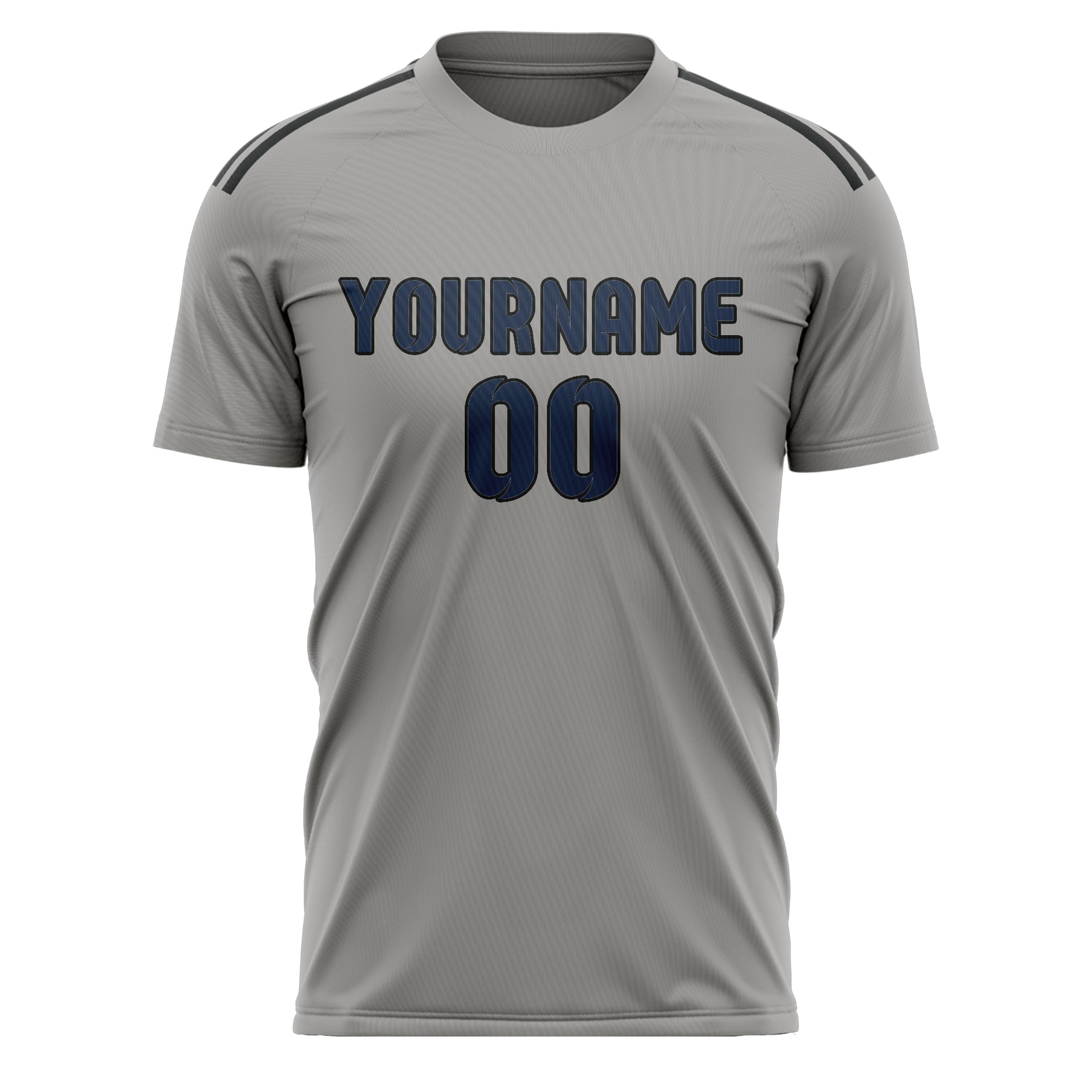 Custom Gray Blue Soccer Jersey