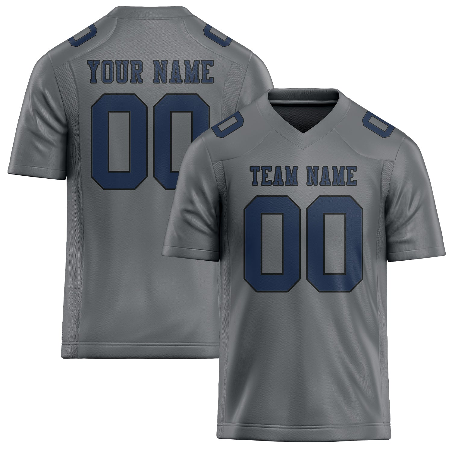 Custom Gray Blue Football Jersey