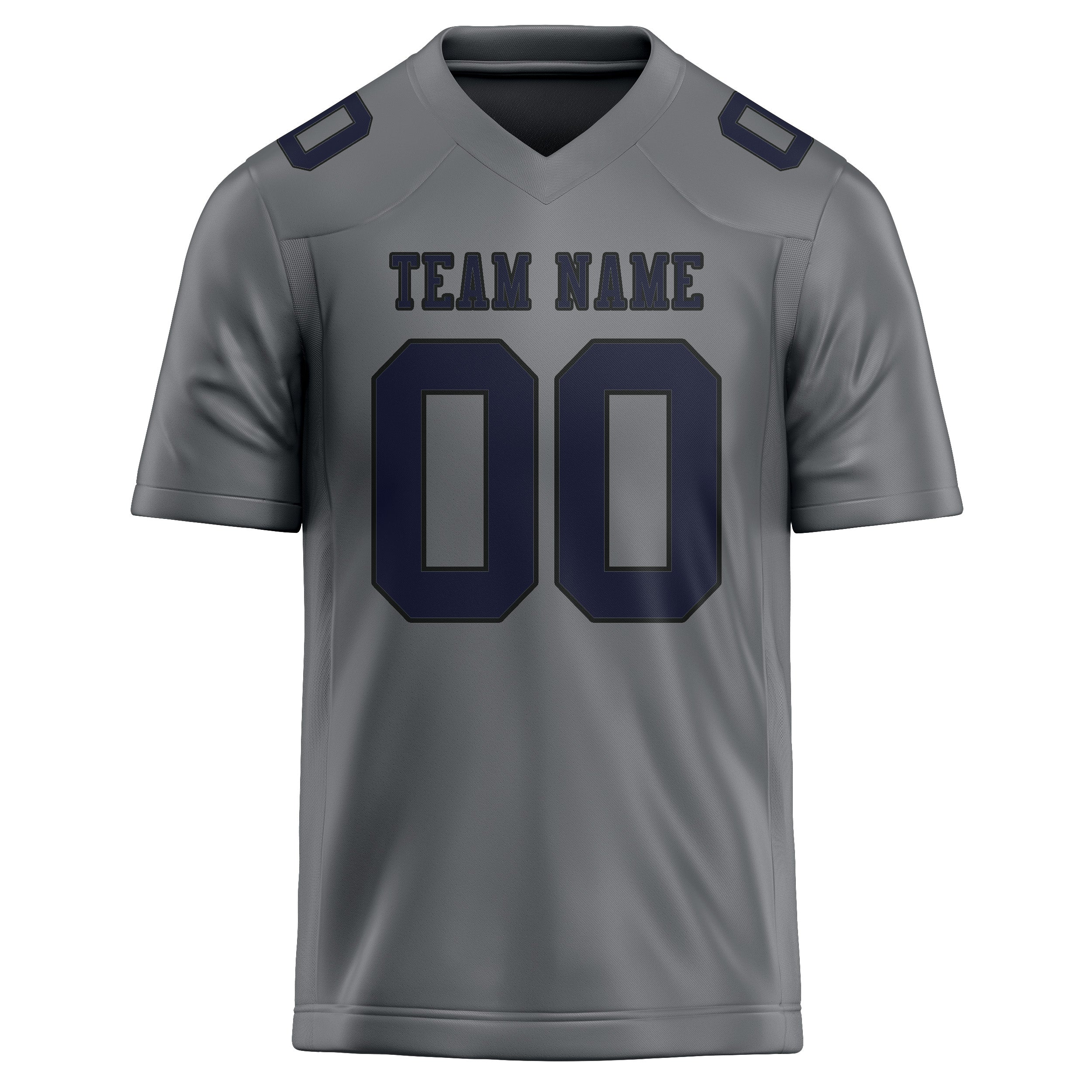 Custom Gray Navy Football Jersey