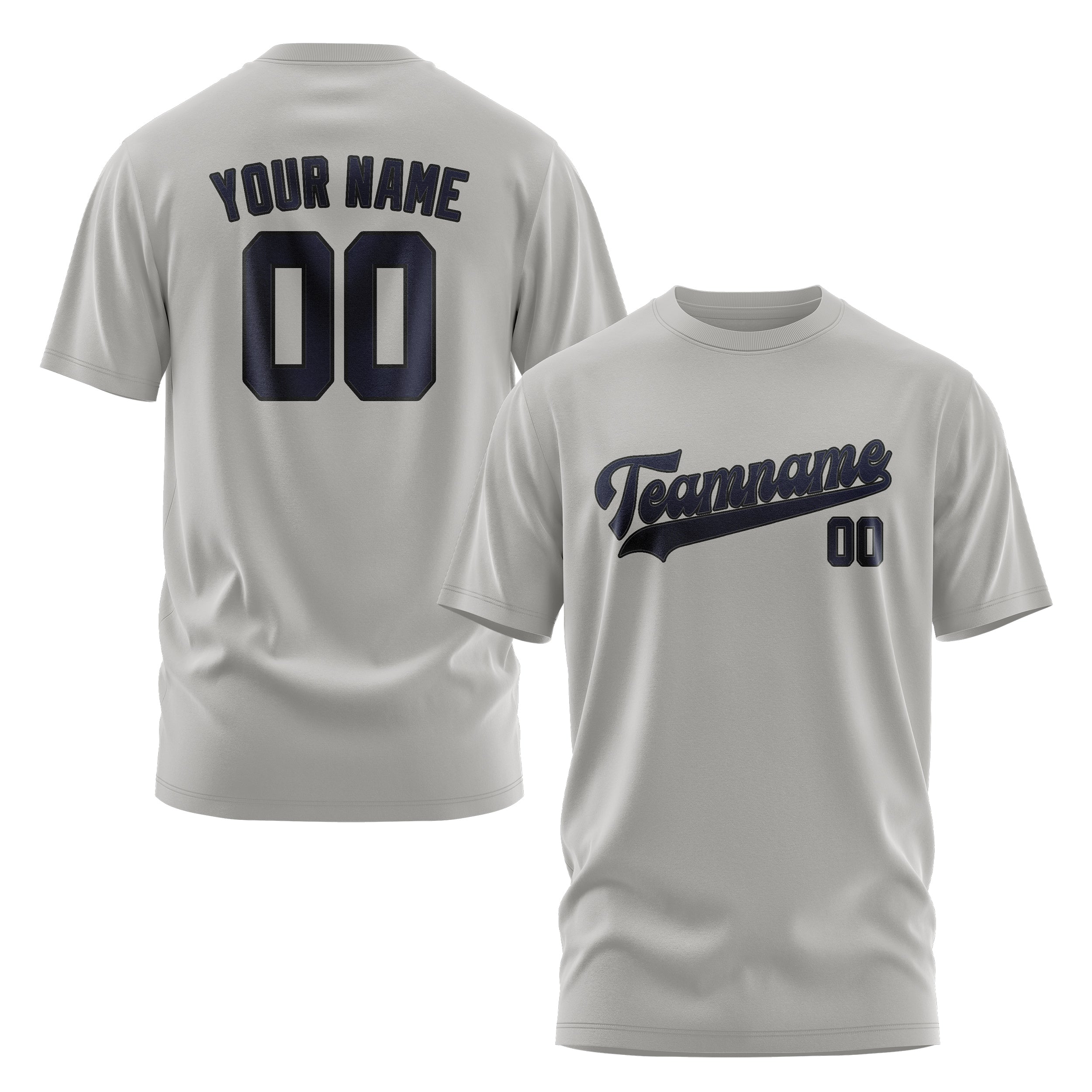 Custom Gray Navy T-Shirt