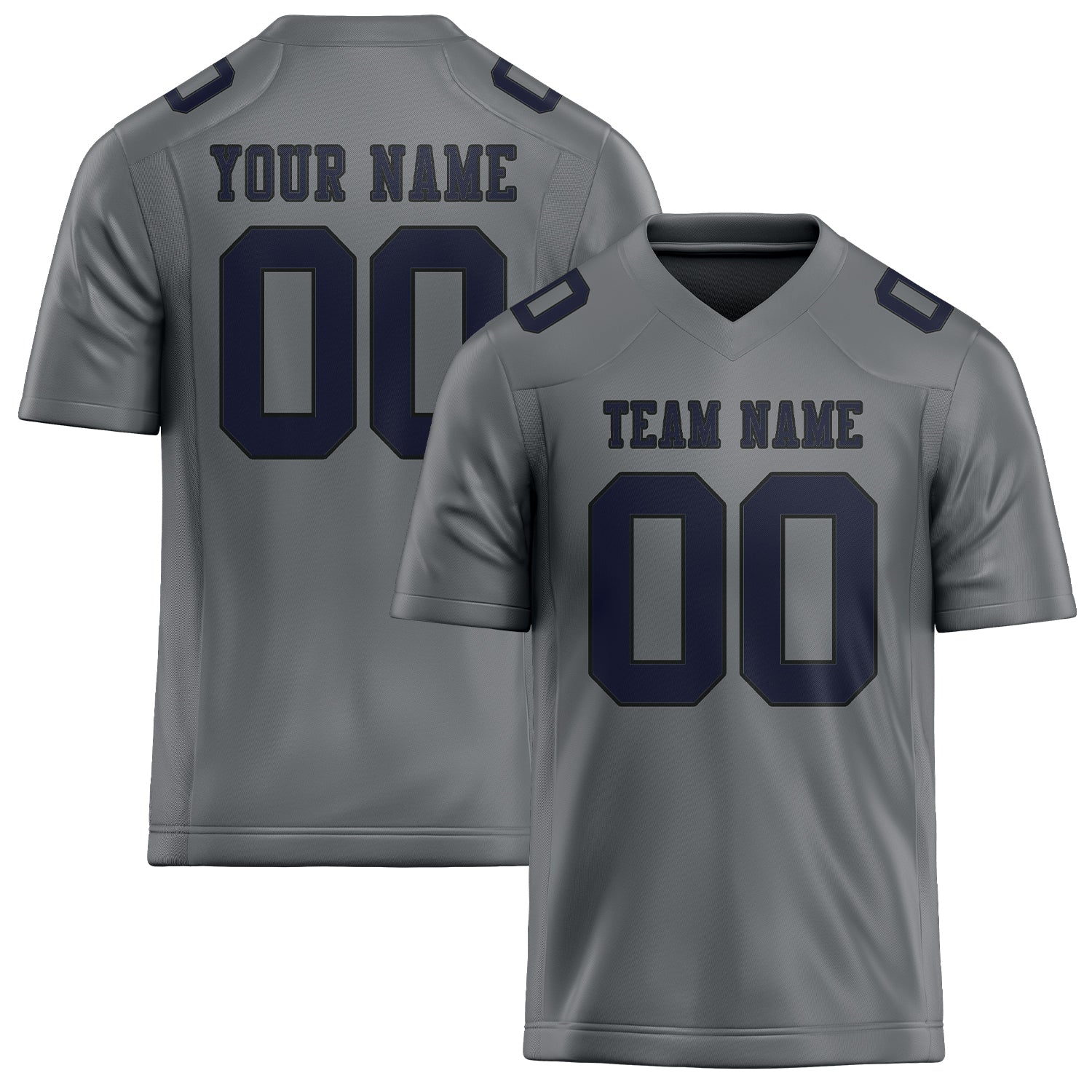 Custom Gray Navy Football Jersey