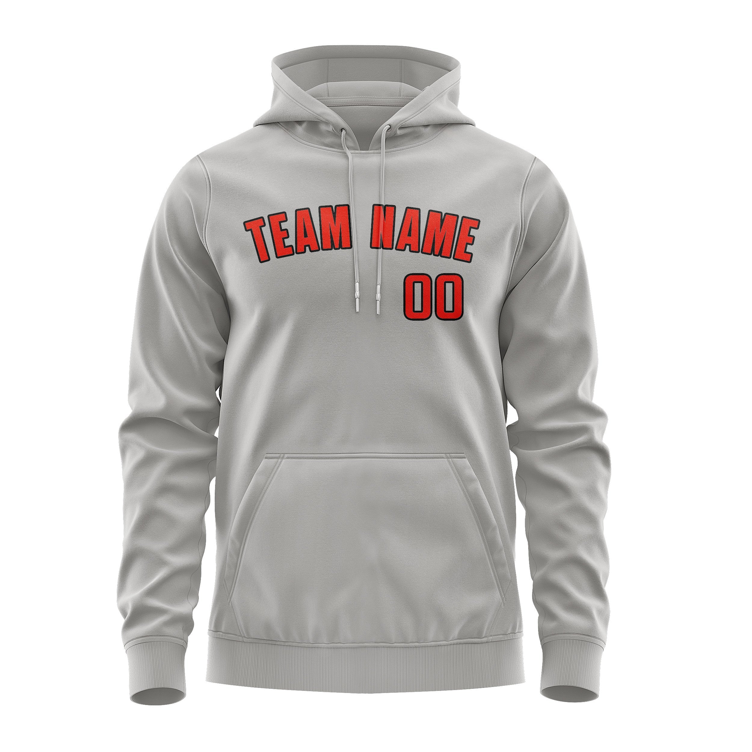 Custom Gray Orange Red Hoodie