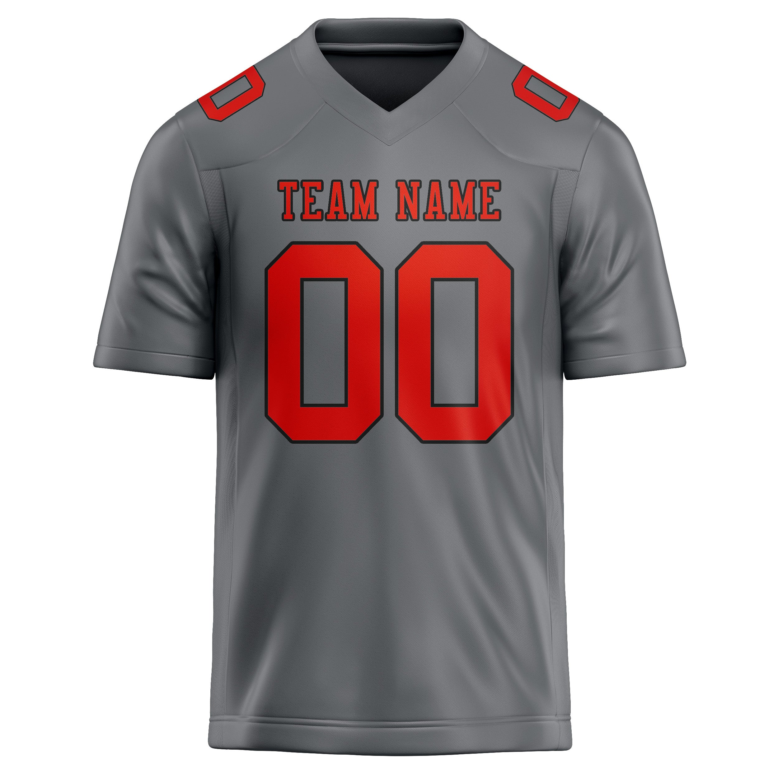 Custom Gray Orange Red Football Jersey